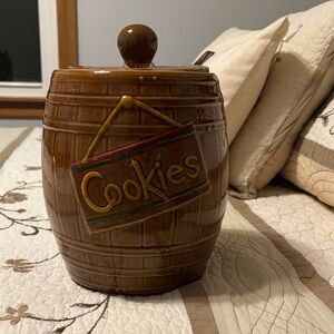 Brown Cookie Jar with Lid